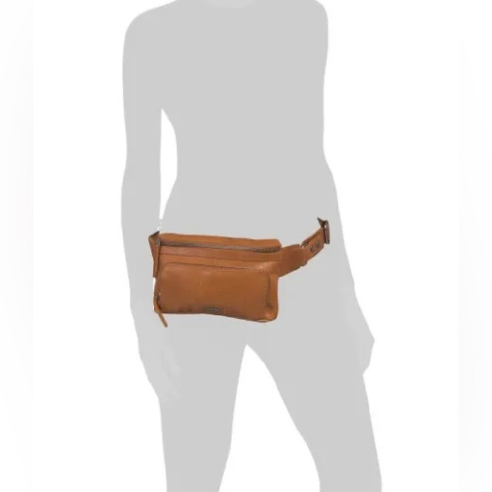 Leather bag Fanny pack cross body bag Spikes & Sparrow bag brandy color leather - Picture 3 of 10